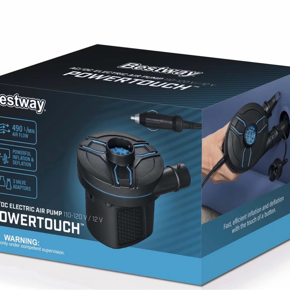 Bestway Powertouch Electric Air Pump - Black and Blue